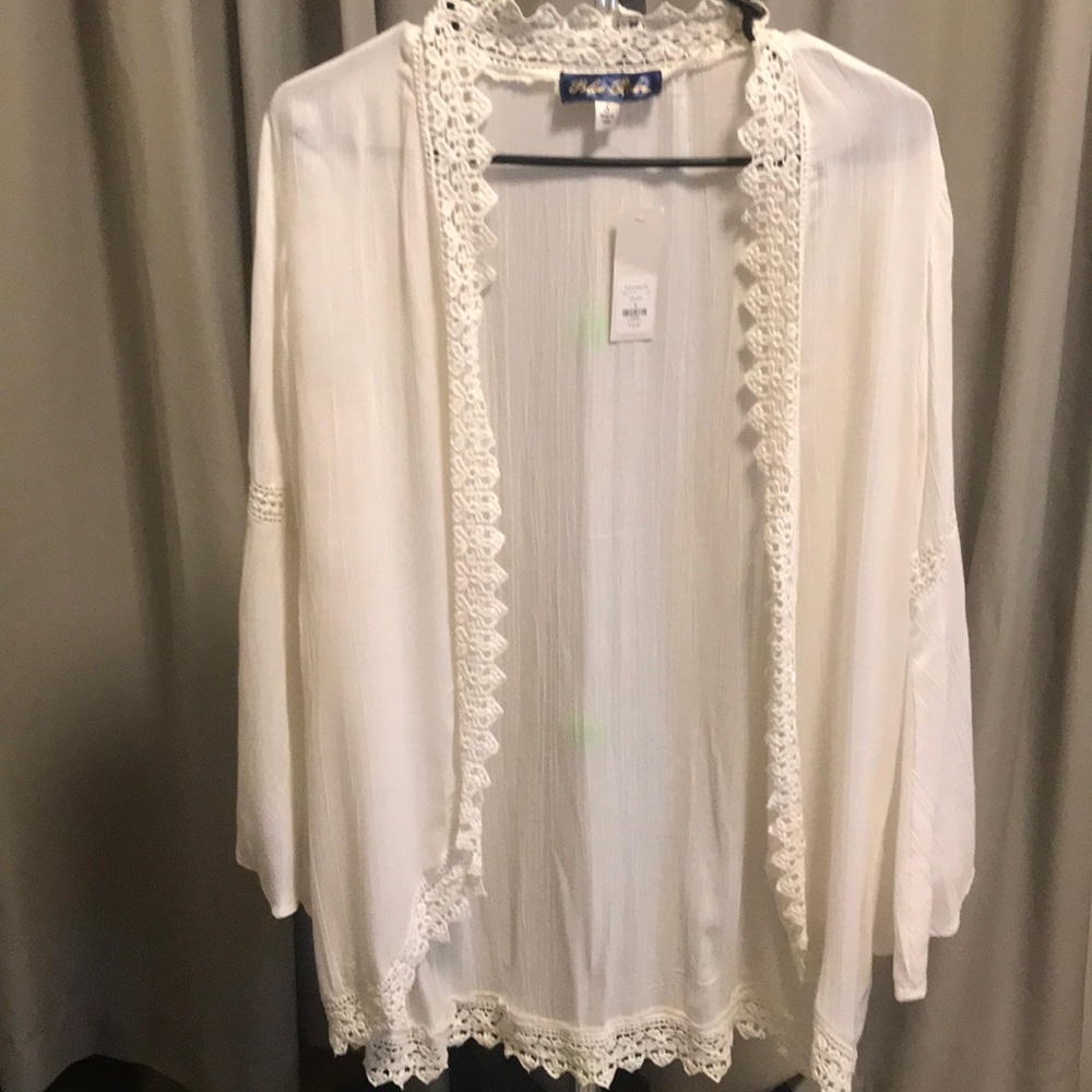 Francesca’s Cream Crochet Kimono